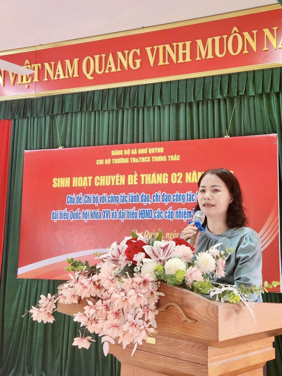 CHI BỘ TRƯỜNG TH&THCS TRƯNG TRẮC TỔ CHỨC SINH HOẠT CHUYÊN ĐỀ QUÝ I NĂM 2026